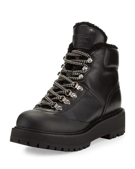 prada sherpa boots|Black Leather Boots .